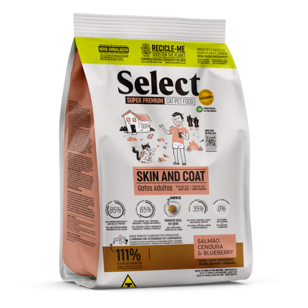 ALIMENTO PARA GATO ADULTO SELECT SKIN AND COAT