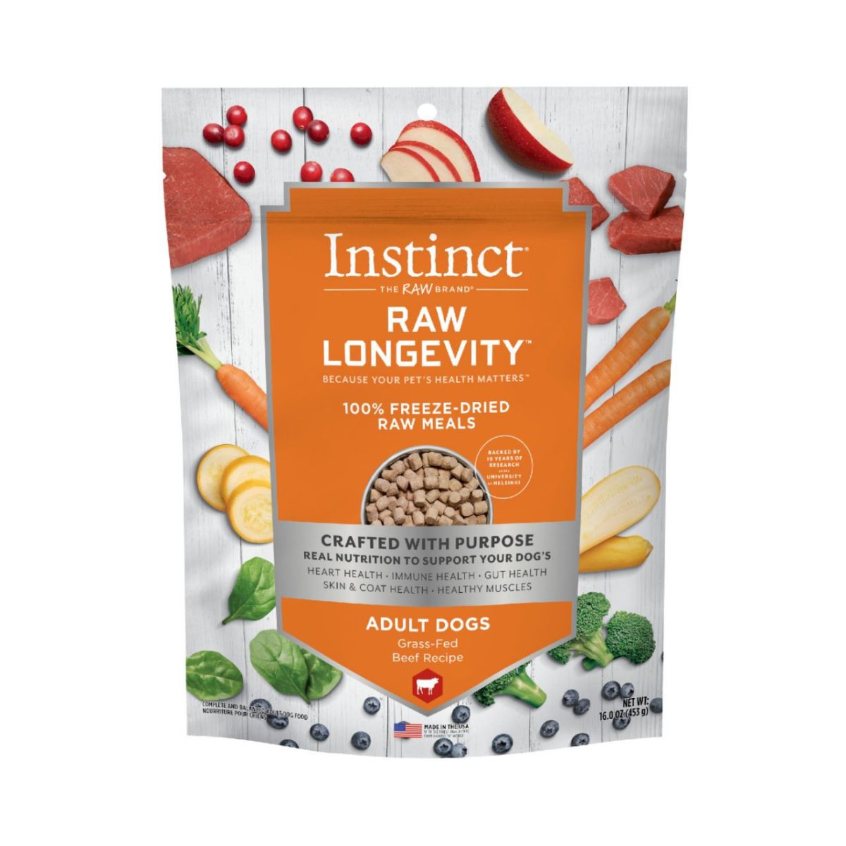 INSTINCT RAW LONGEVITY - ADULT DOGS – BEEF