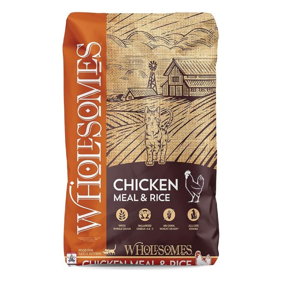 ALIMENTO PARA GATO WHOLESOMES CAT CHICKEN MEAL & RICE 15 LBS