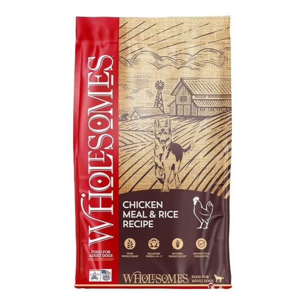 ALIMENTO PARA PERRO WHOLESOMES CHICKEN MEAL & BROWN RICE 40 LBS