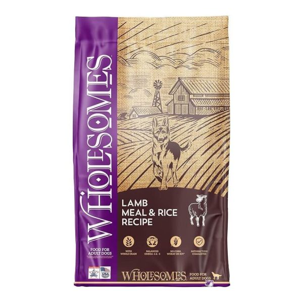 ALIMENTO PARA PERRO WHOLESOMES LAMB MEAL & RICE 40 LBS