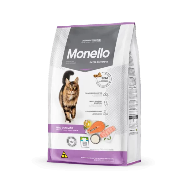 ALIMENTO PARA GATO MONELLO PREMIUM GATOS CASTRADOS PAVO Y SALMON