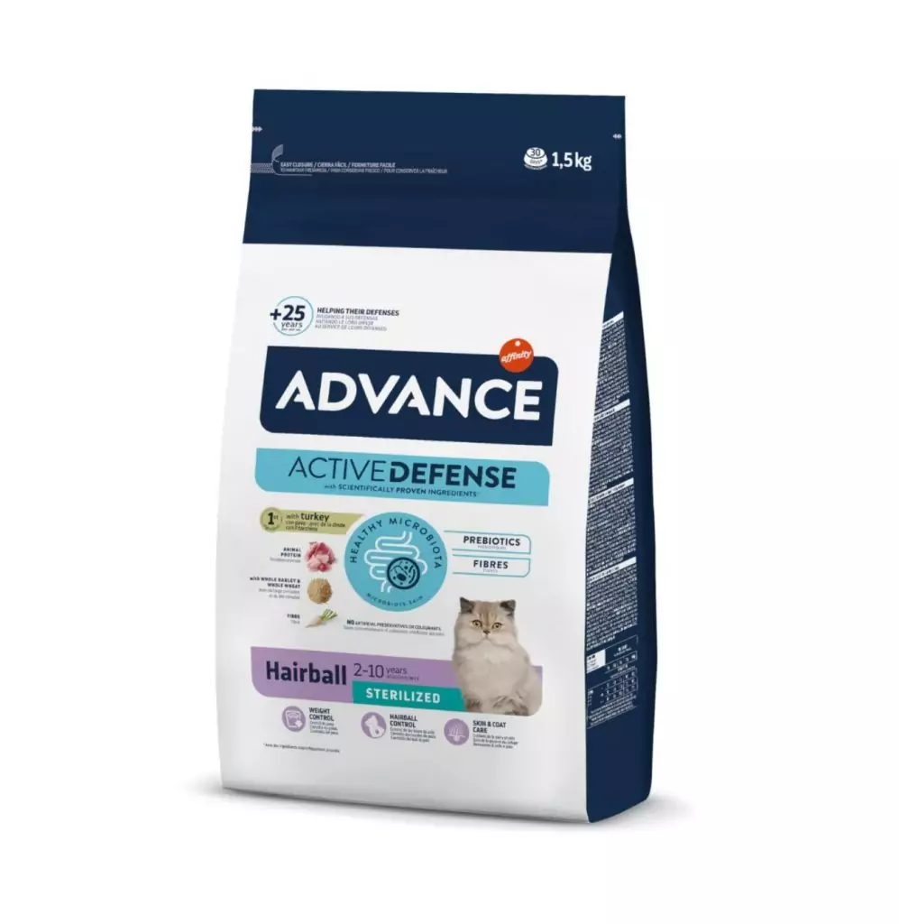 ALIMENTO PARA GATO ADVANCE CAT STERILIZED HAIRBALL 1.5 KG ALIMENTO PARA GATO ADVANCE CAT STERILIZED HAIRBALL 1.5 KG