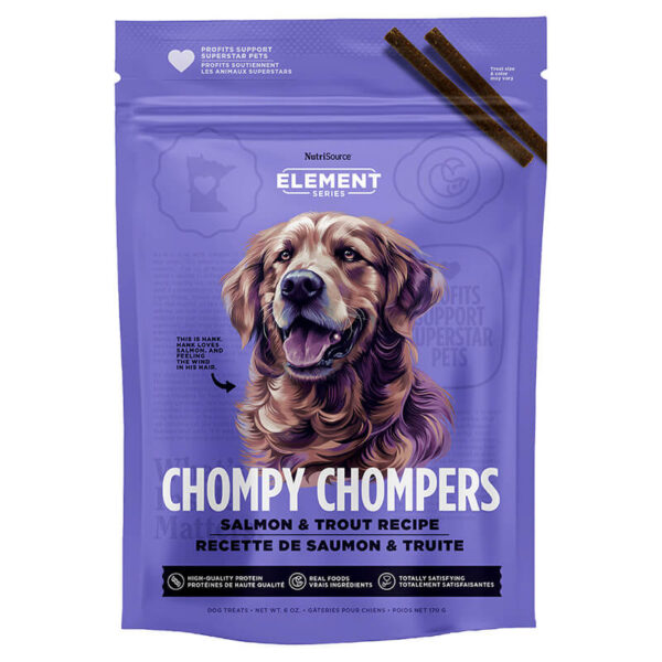 NUTRISOURCE ELEMENT CHOMPY CHOMPERS SALMON & TROUT TREAT