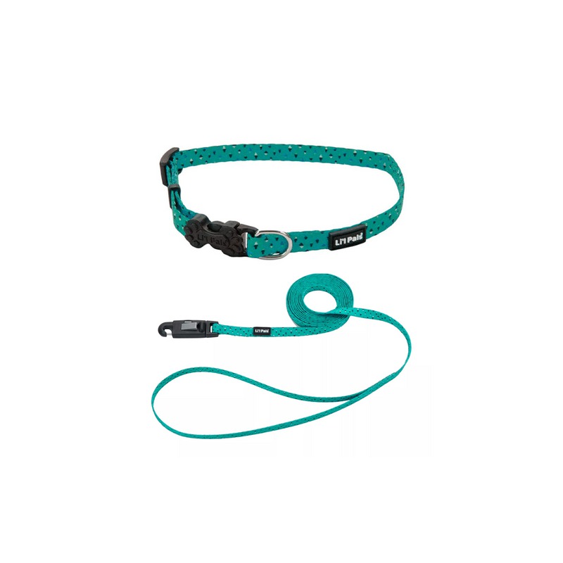 EGM06221TGD COLLAR Y TIRAPERRO Li´L PALS 3/8" – VERDE CON PUNTO NEGRO - Image 1