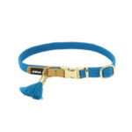 COLLAR Y TIRAPERRO LI´L PALS 3/8" PUPPY/ MINI - AZUL CON CAFÉ