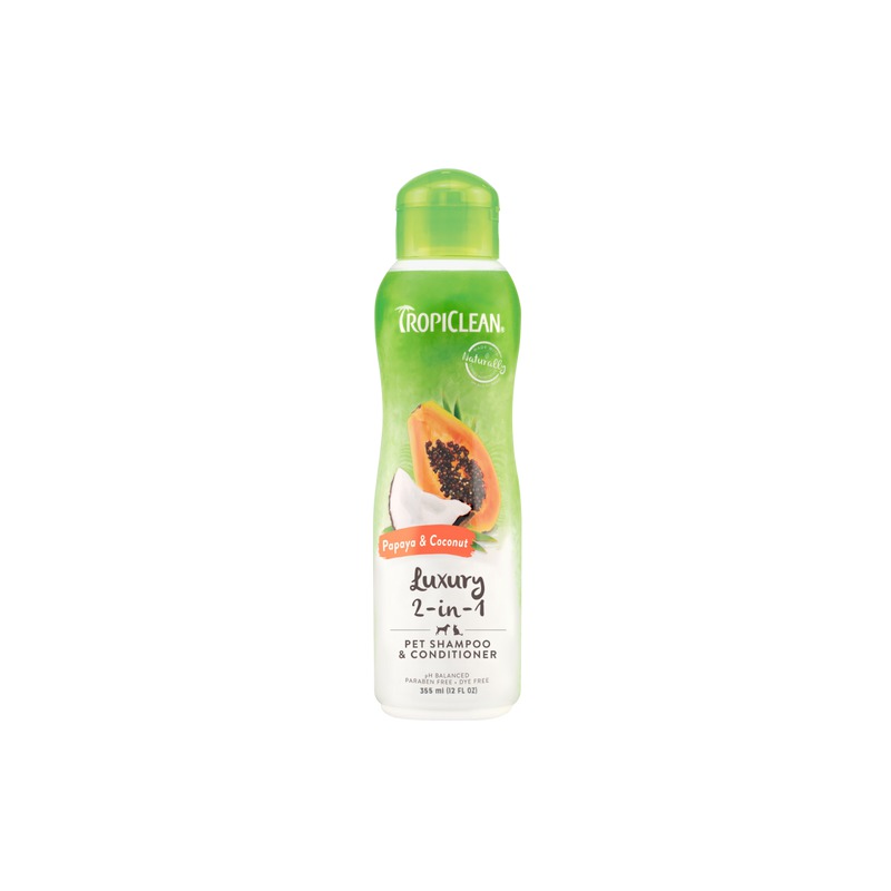 EGM1520250 TROPICLEAN SHAMPOO & CONDITIONER PAPAYA & COCONUT LUXURY 2IN1 - Image 1