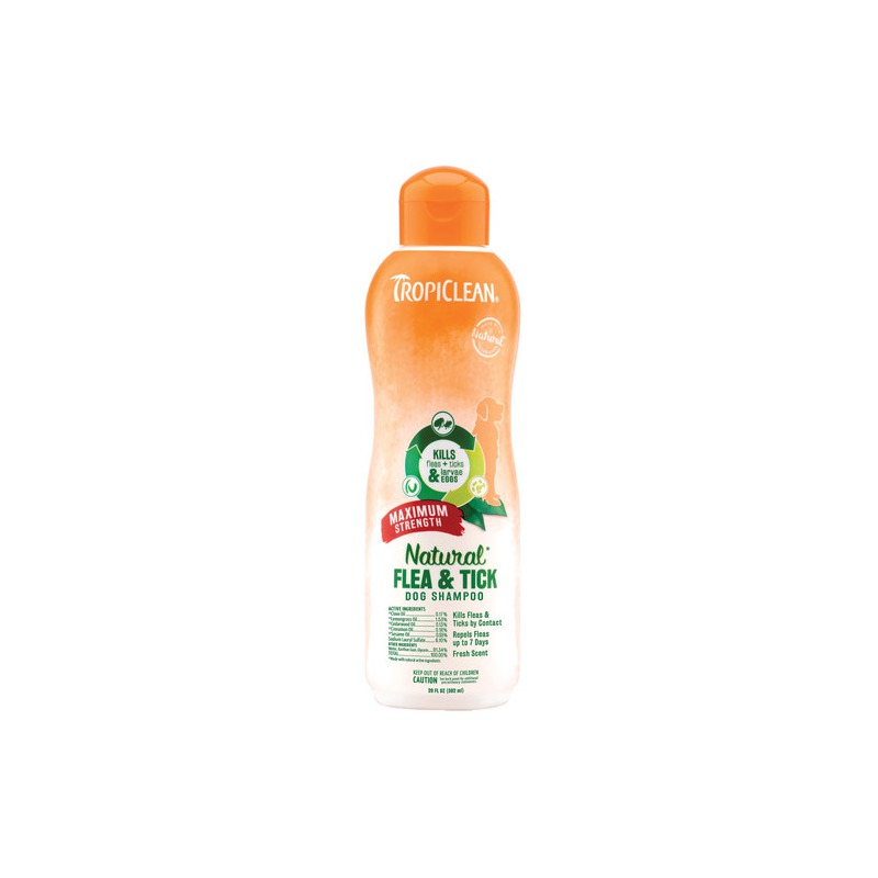EGM1520257 TROPICLEAN NATURAL FLEA & TICK MAXIMUM STRENGTH DOG SHAMPOO - Image 1