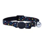 COLLAR SAFE CAT- NEGRO CON ESTRELLAS – ESPECIAL PARA GATOS BEBÉS