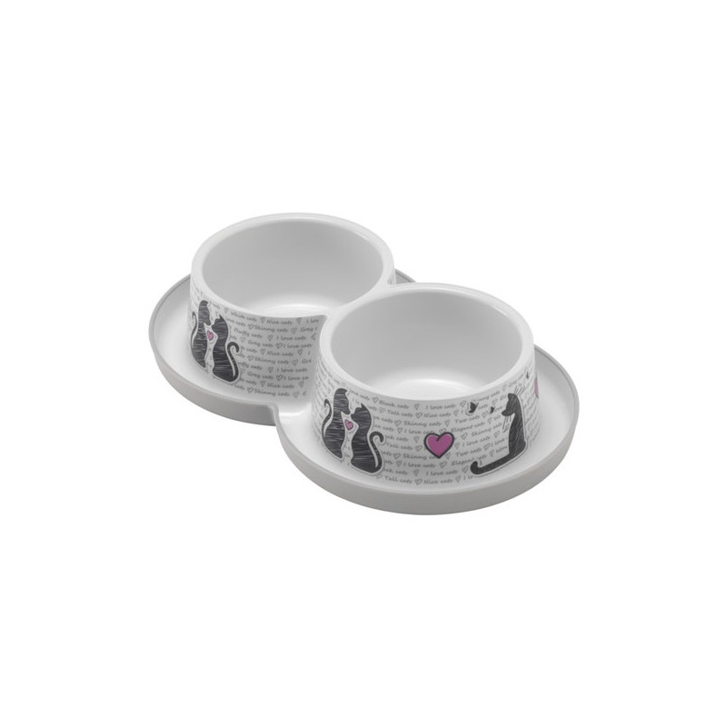 EGM1H136 PLATO DOBLE TRENDY DINNER 2x350ml - CATS IN LOVE - Image 1