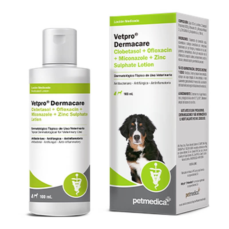 MT128312 VETPRO DERMACARE CLOBETASOL + OFLOXACIN + MICONAZOLE LOCIÓN - Image 1