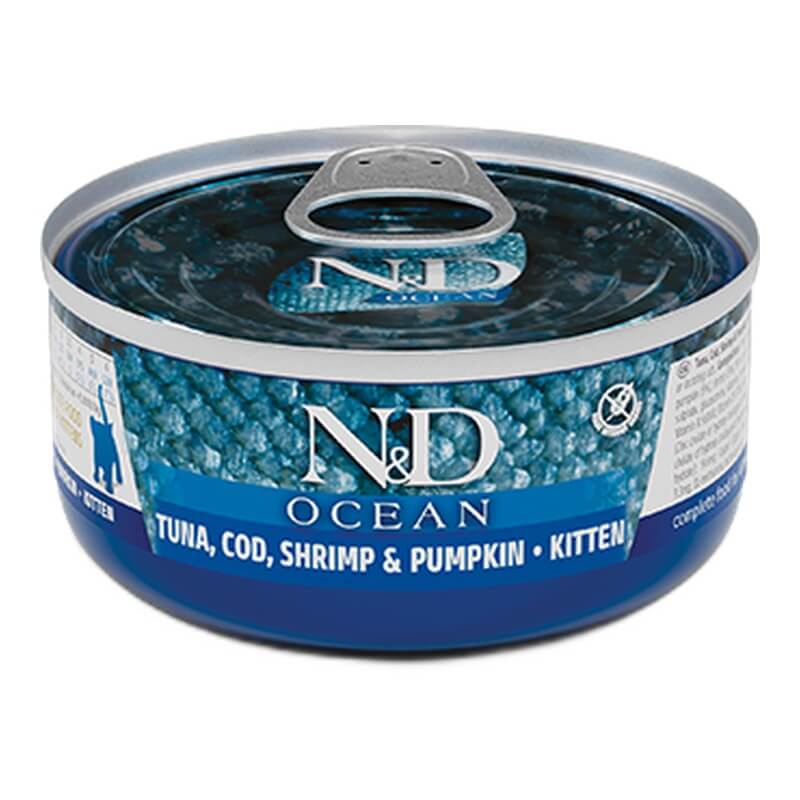 VP08606014102918 N&D FELINO HÚMEDO OCEAN SHRIMP&PUMPKIN KITTN - Image 1